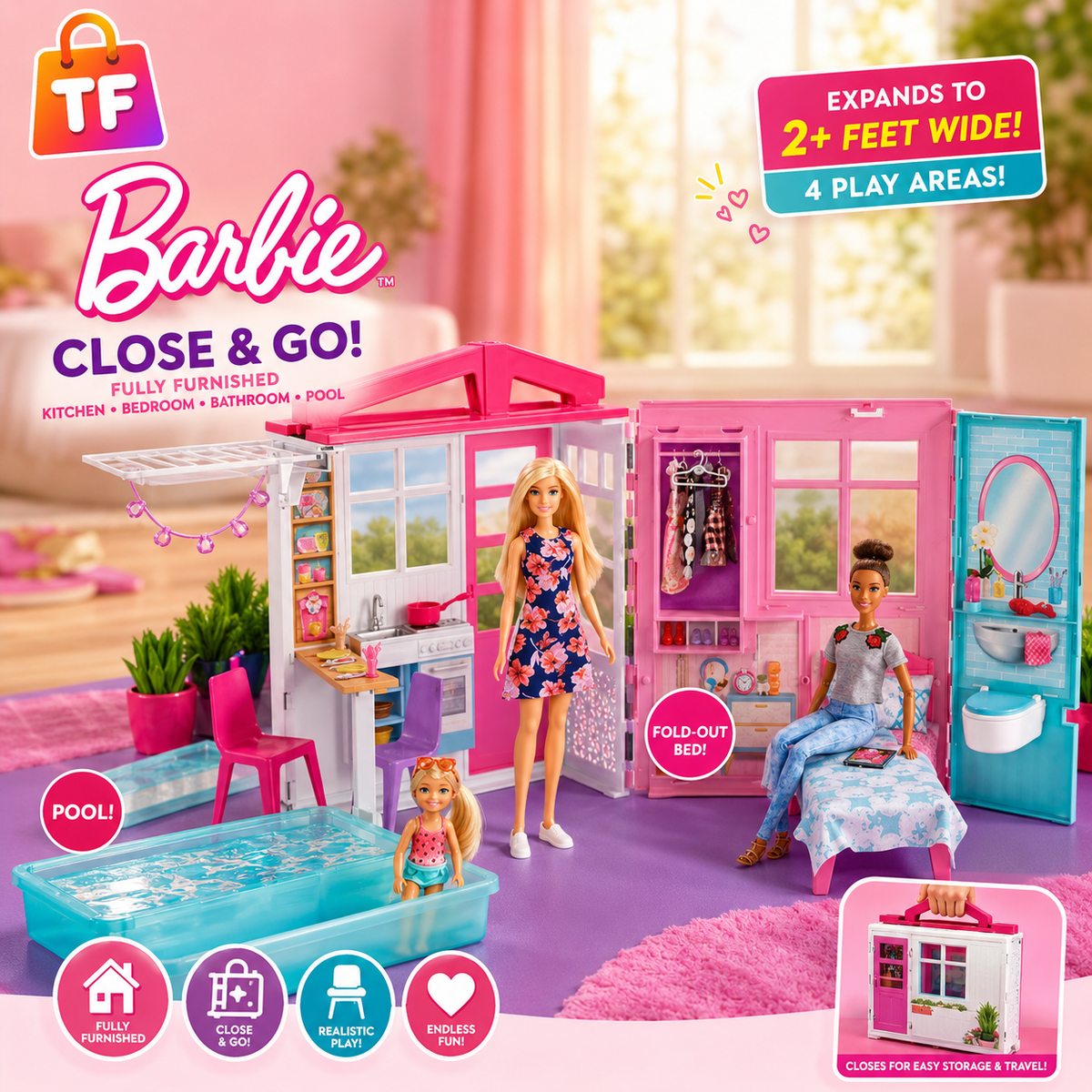Barbie Dollhouse Playset with Furniture