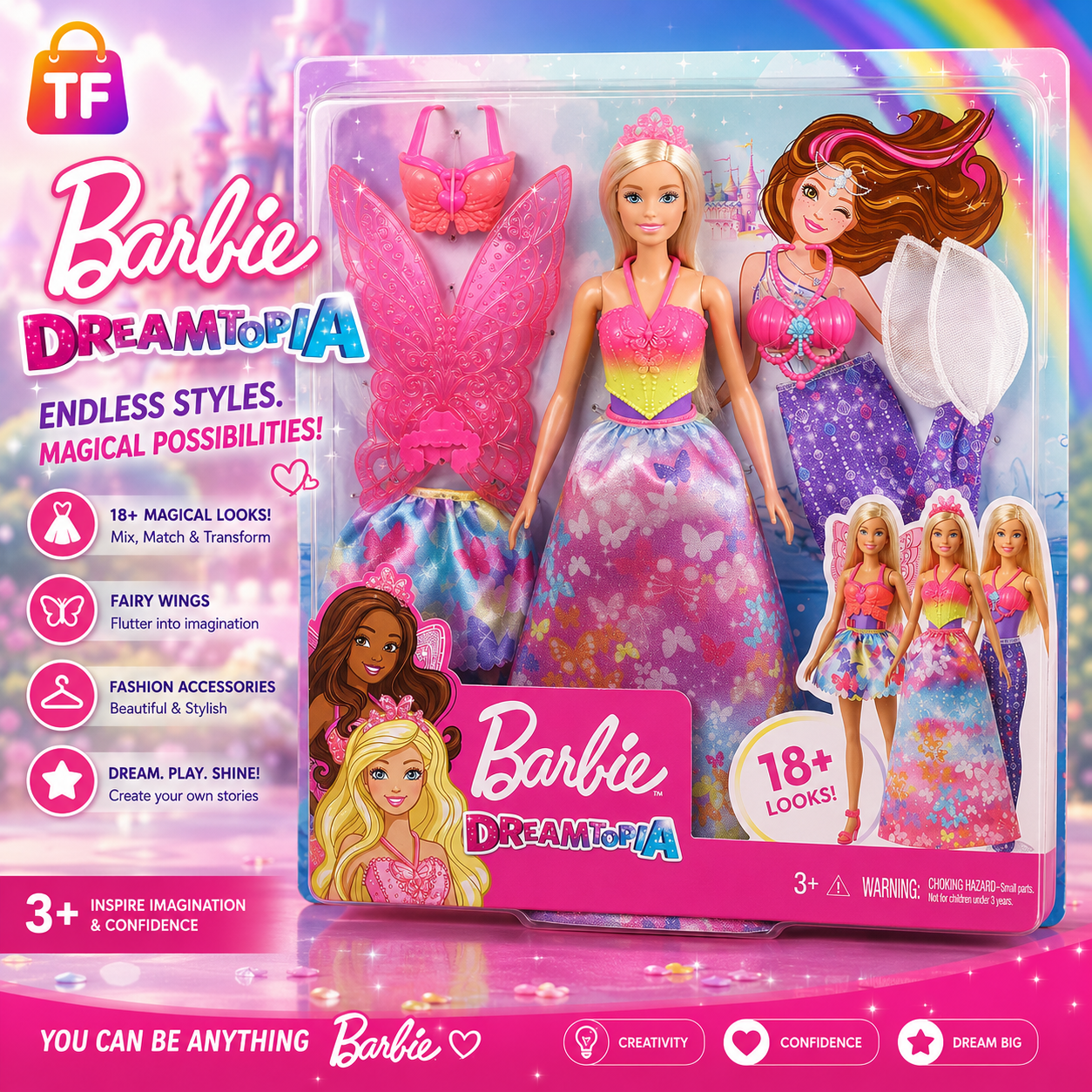 Barbie Dress-Up Fashion Doll Gift Set