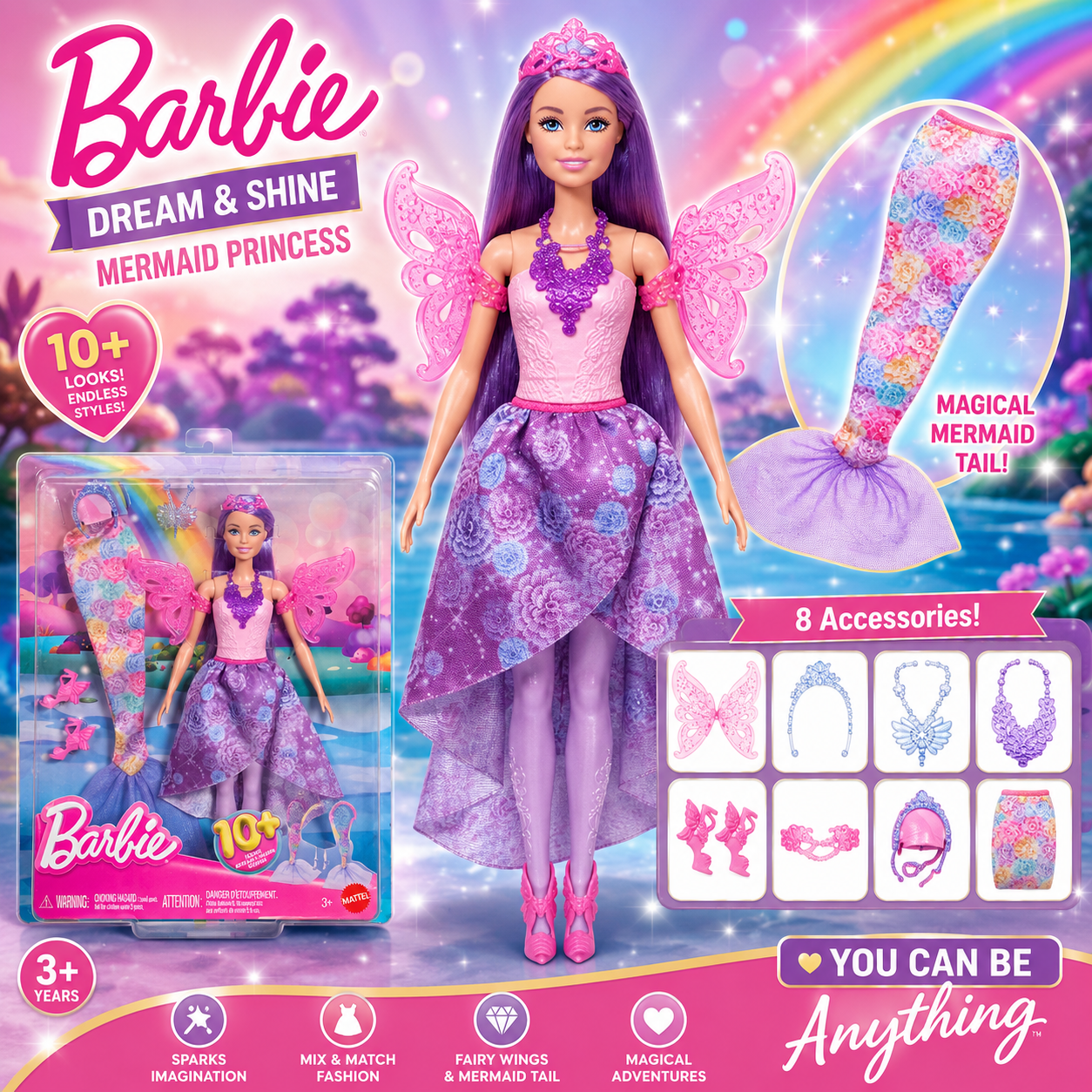 Barbie Fantasy Dress-Up Fashion Doll