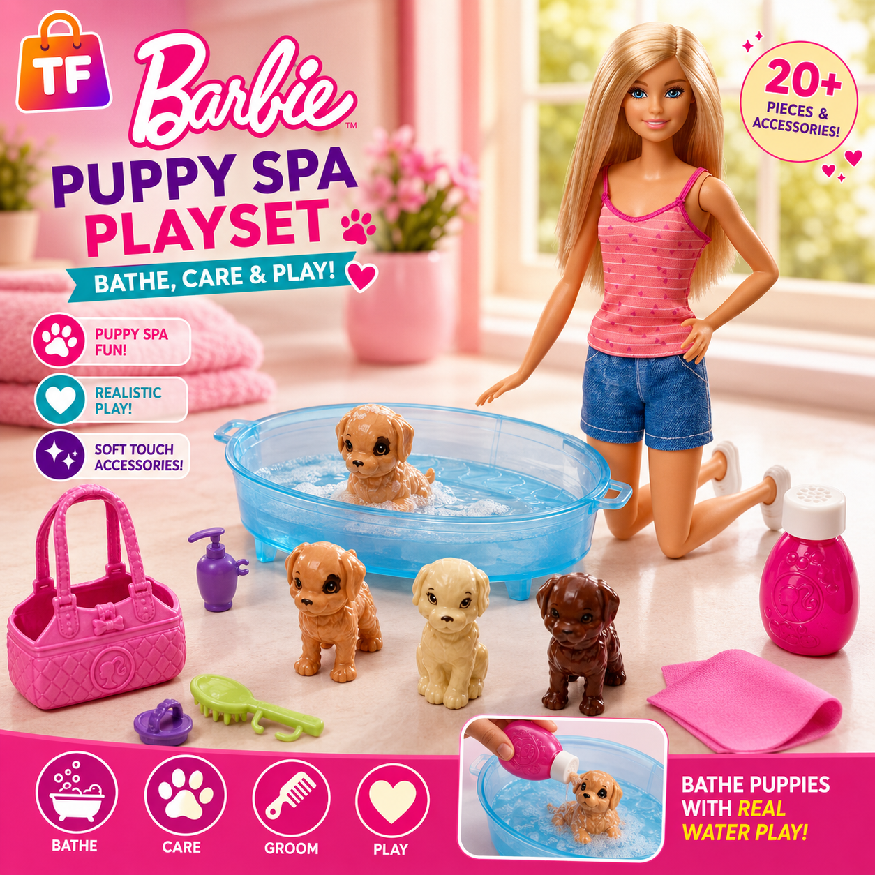 Barbie Fashion Doll with Pets and Accessories