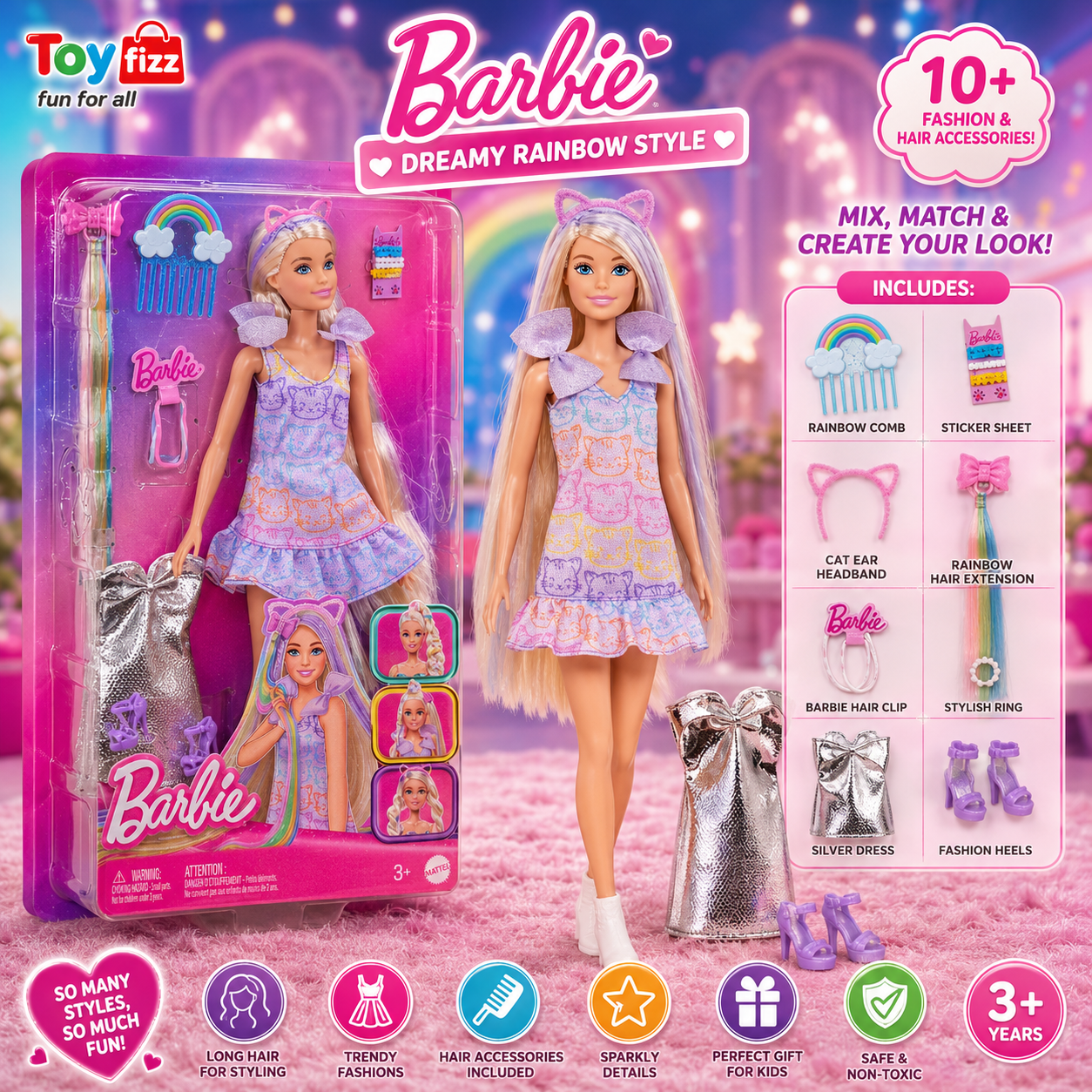 Barbie Hair Play Fashion Doll - Blonde
