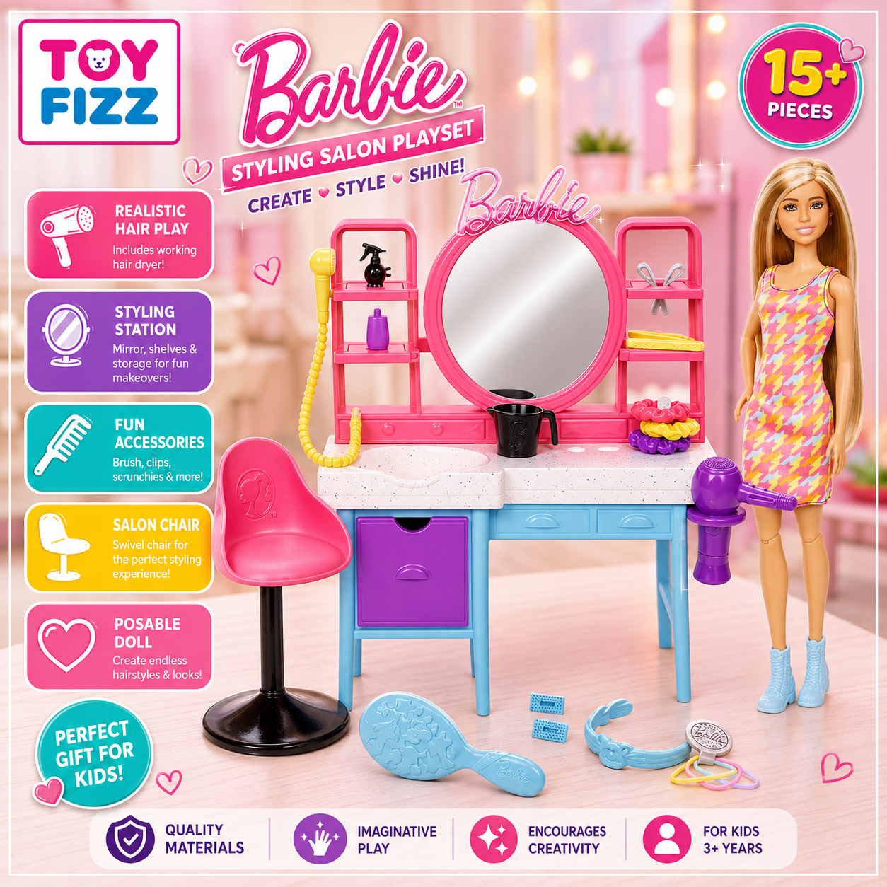 Barbie Hair Salon Doll Playset