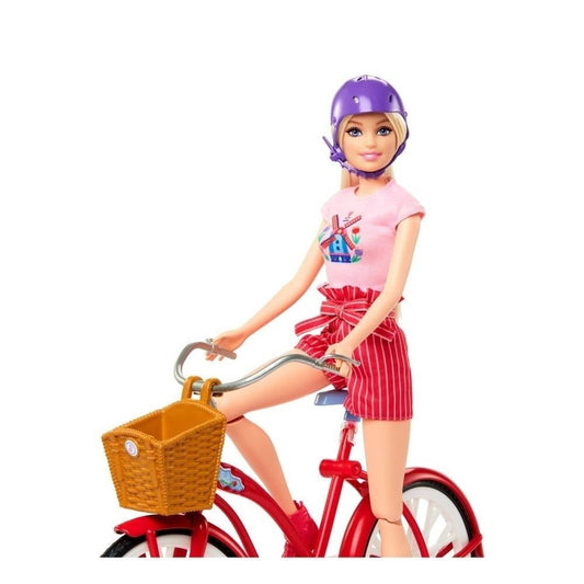 Barbie Pink Passport Bicycle Doll Playset