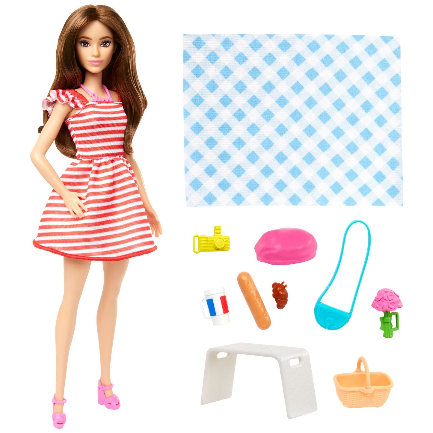 Barbie Pink Passport Paris Travel Doll Playset