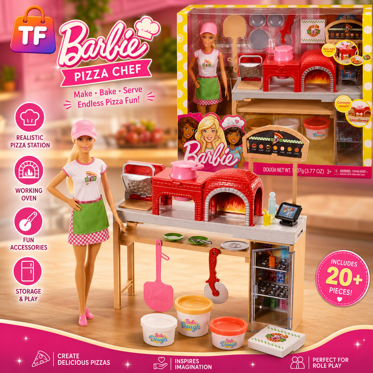 Barbie Pizza-Making Doll Playset