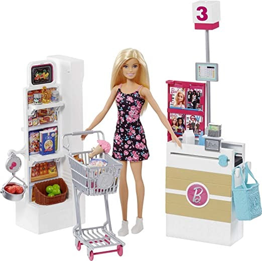 Barbie Supermarket Playset with Fashion Doll
