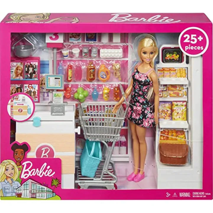 Barbie Supermarket Playset with Fashion Doll