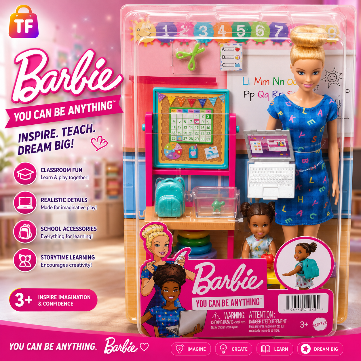 Barbie Teacher Career Doll Playset