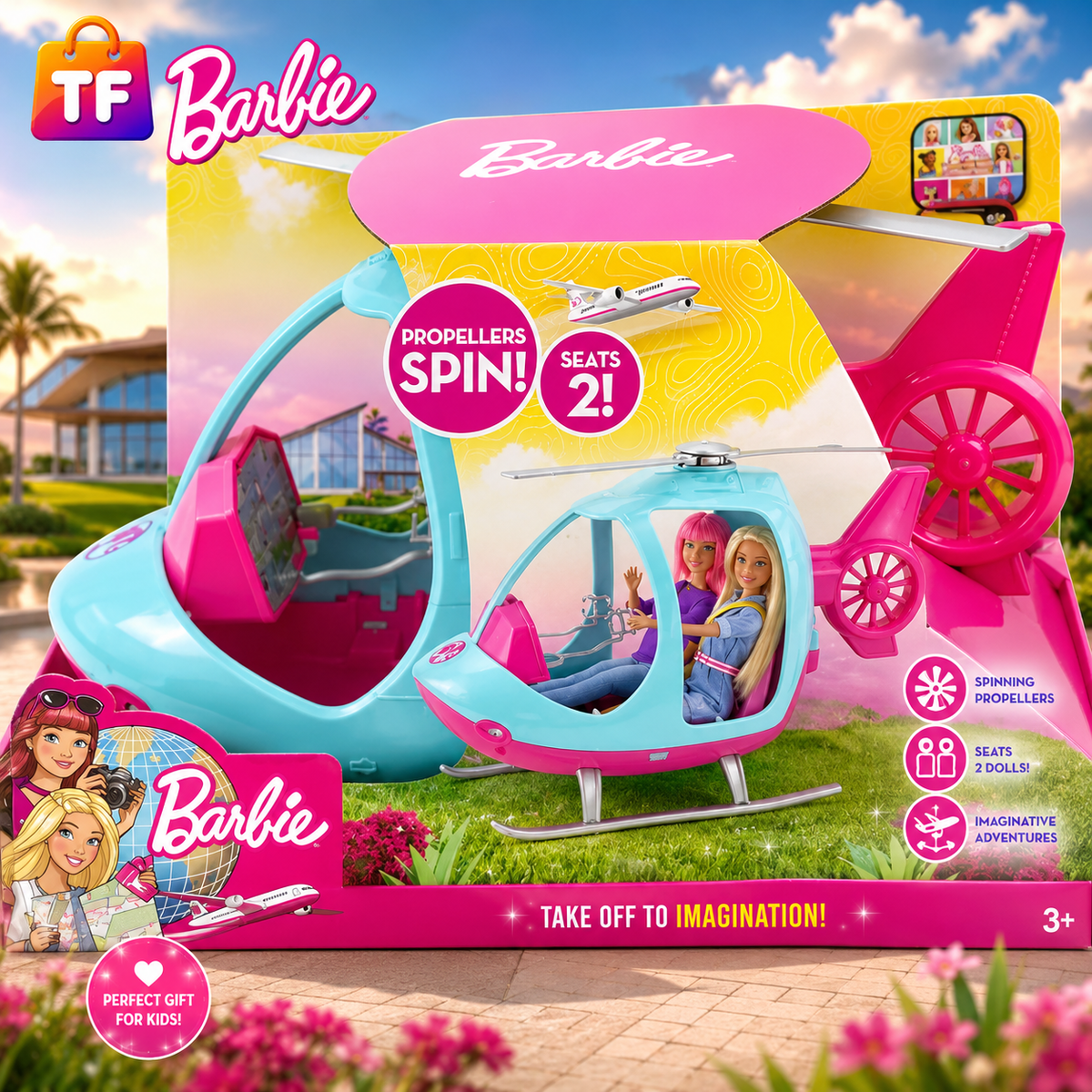 Barbie Travel Helicopter Toy Vehicle