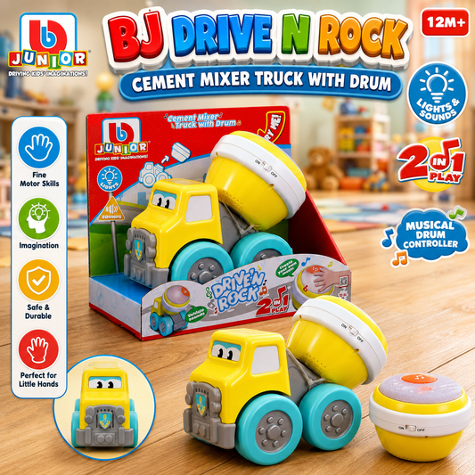 Bburago Junior Drive N Rock Cement Mixer with Drum