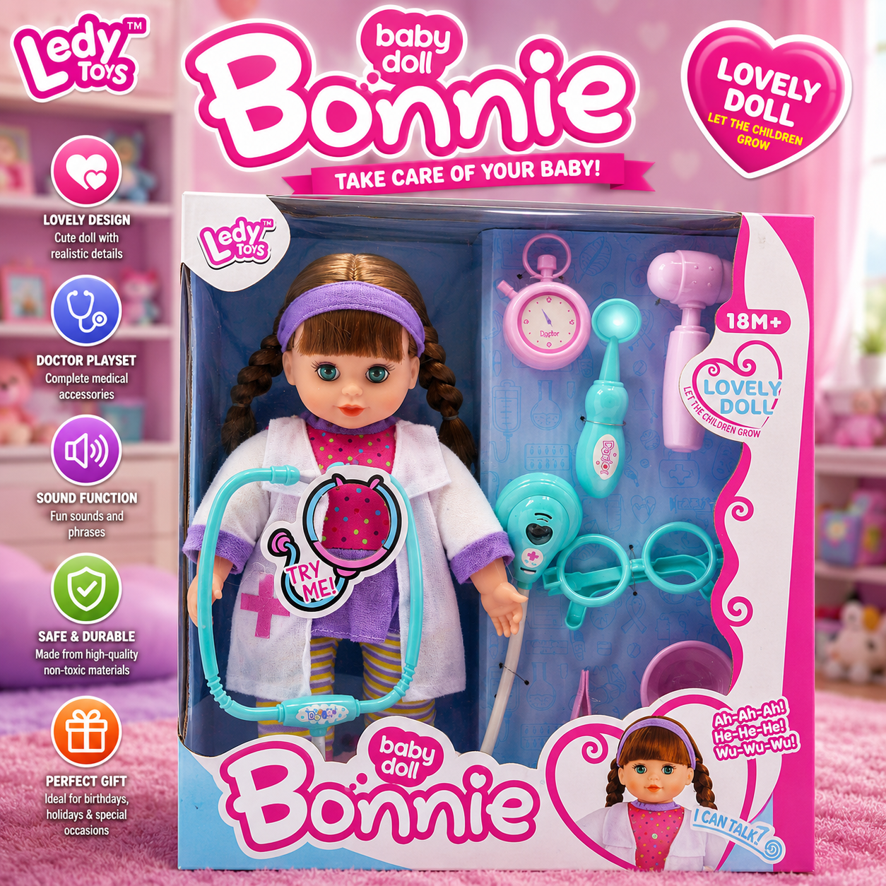 Bonnie Baby Doctor Doll Play Set