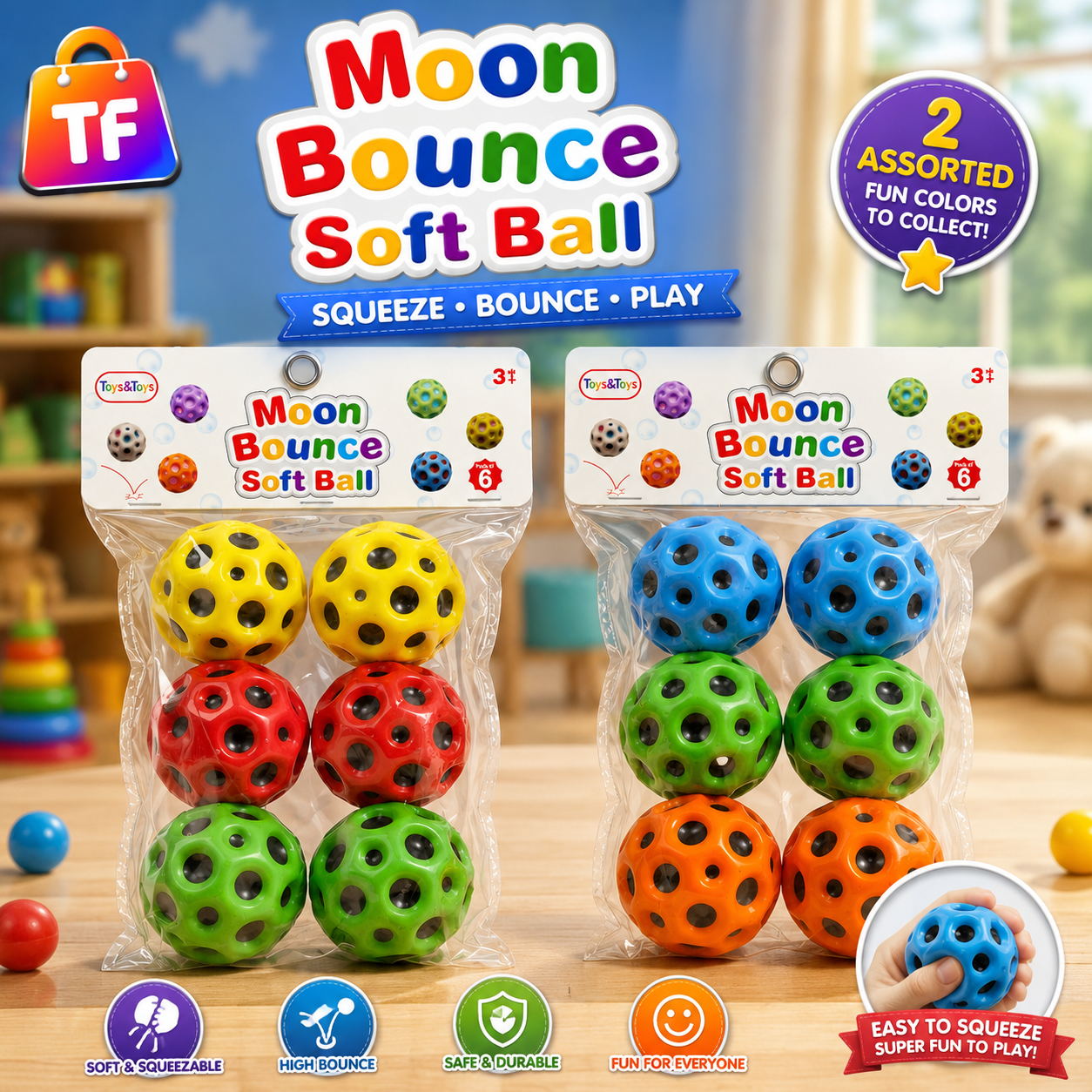 Toys & Toys 6 cm Bouncy Ball Set for Kids