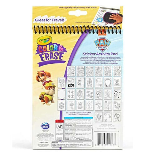 Crayola Color & Erase Paw Patrol Reusable Sticker Activity Pad - 24 Pages