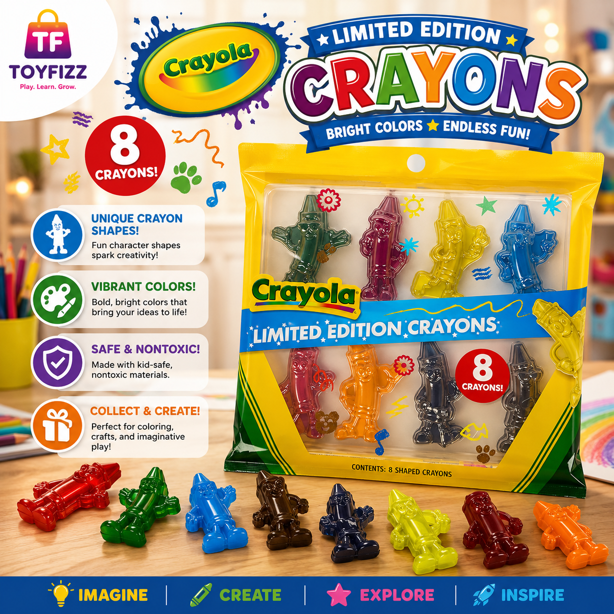 Crayola Limited Edition Crayons - 8 Count, Assorted Design