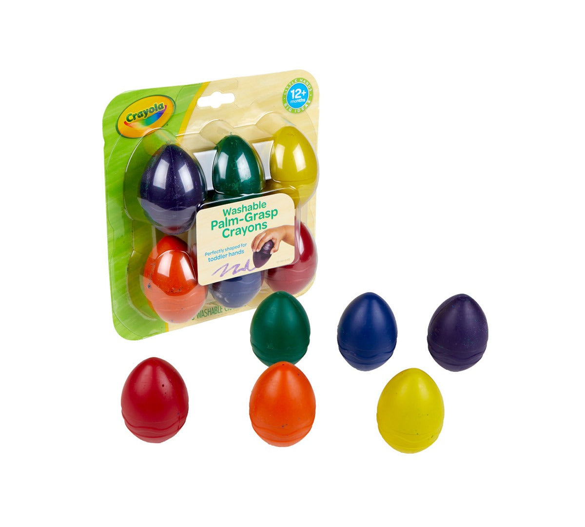 Crayola My First Washable Palm-Grasp Crayons - 6 Count - Ages 12M+