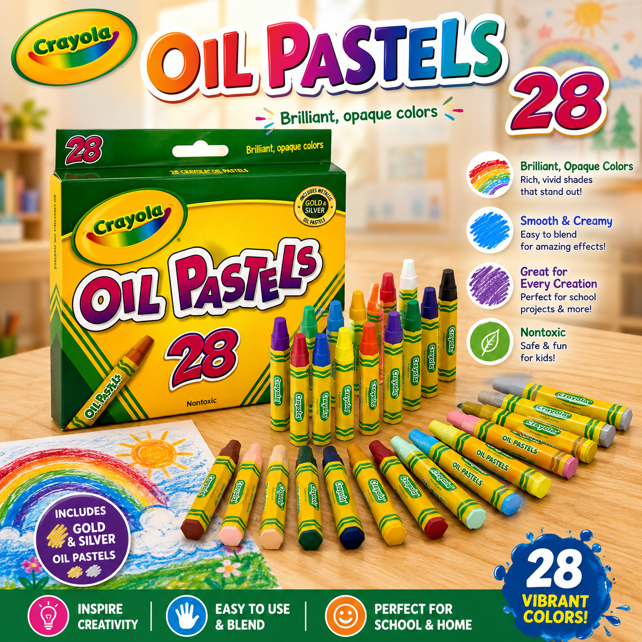 Crayola Oil Pastels - 28 Colors