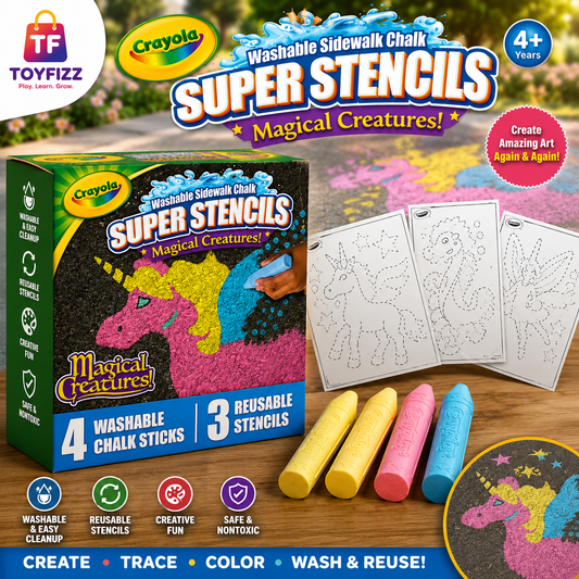 Crayola Outdoor Super Stencils Chalk Activity Set - Ages 4+