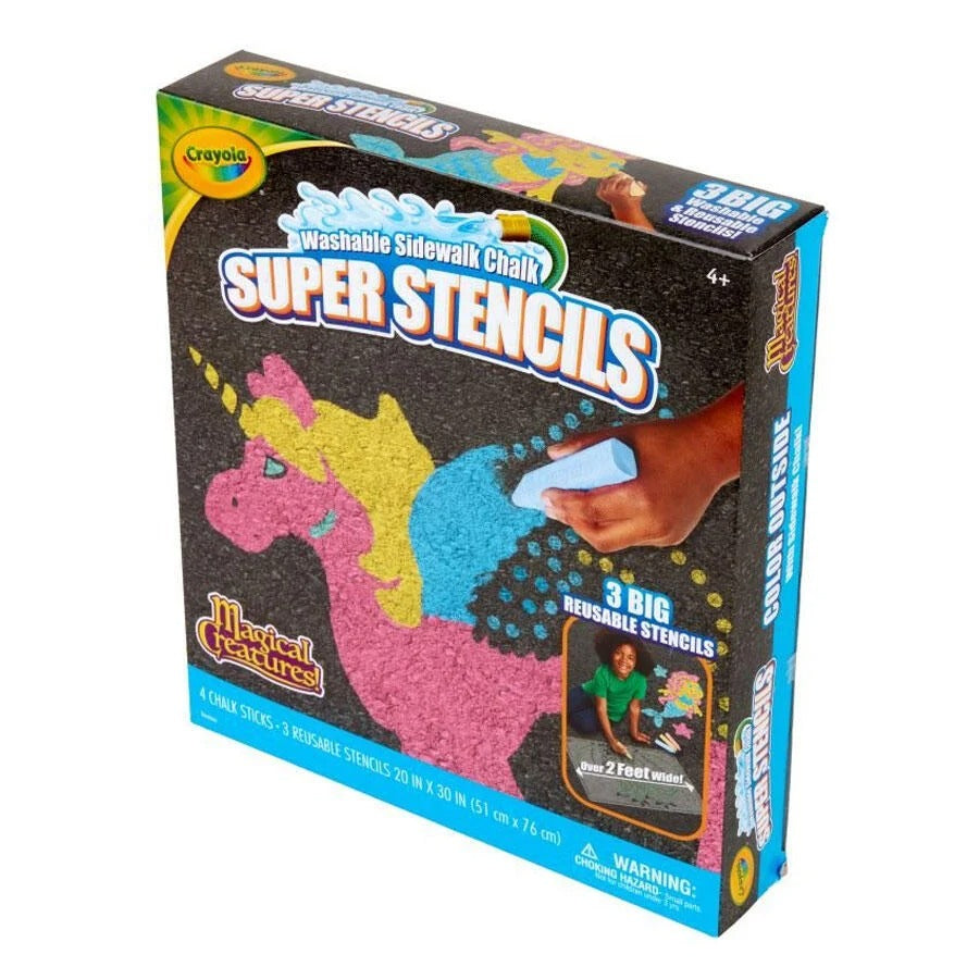 Crayola Outdoor Super Stencils Chalk Activity Set - Ages 4+