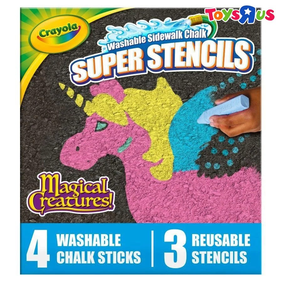 Crayola Outdoor Super Stencils Chalk Activity Set - Ages 4+
