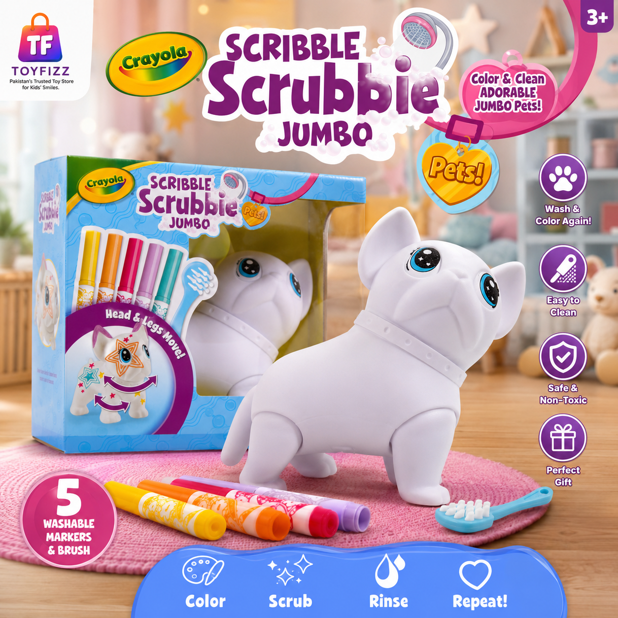 Crayola Scribble Scrubbie Jumbo Pet Wilbur Activity Set