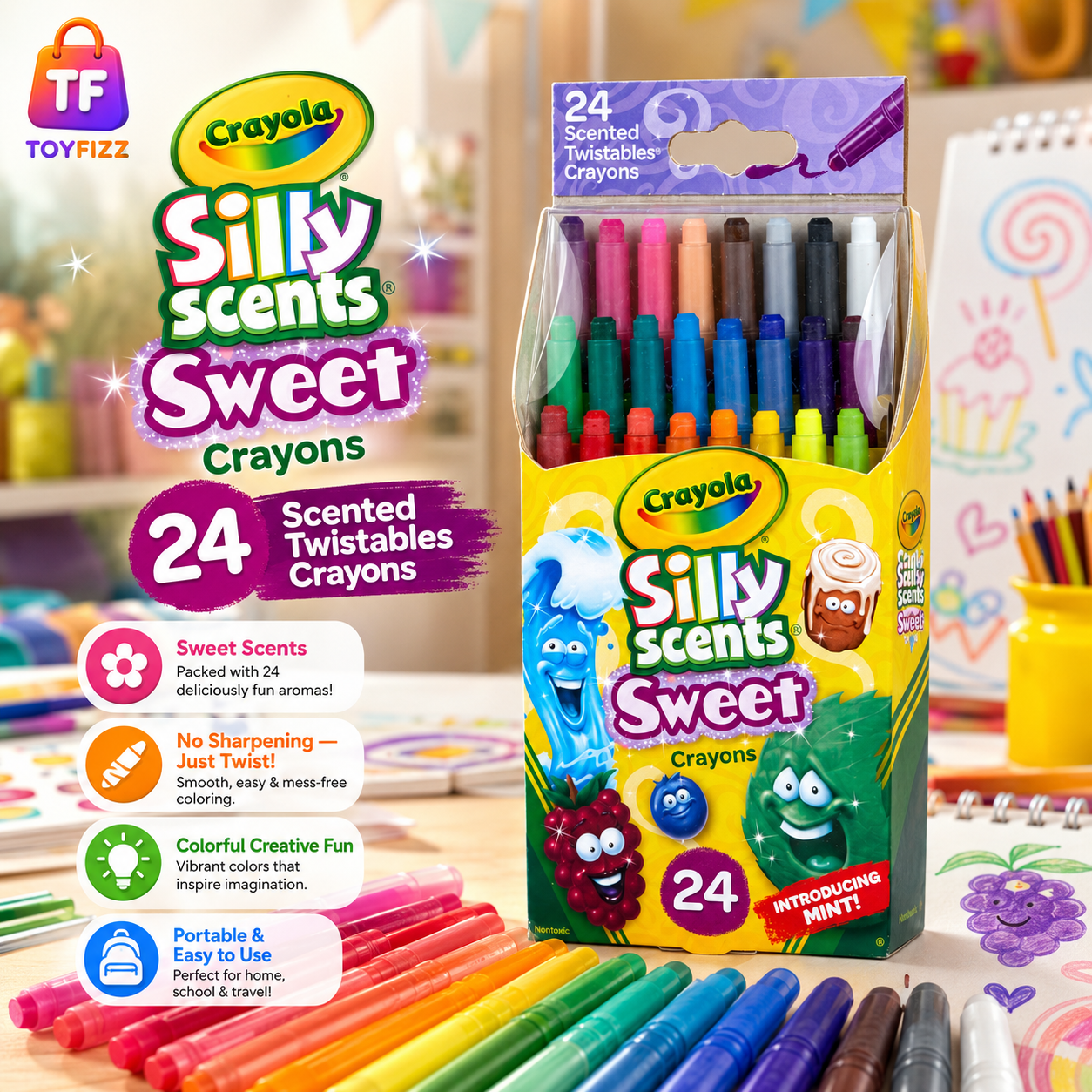 Crayola Silly Scents Mini Twistables Crayons - 24 Count