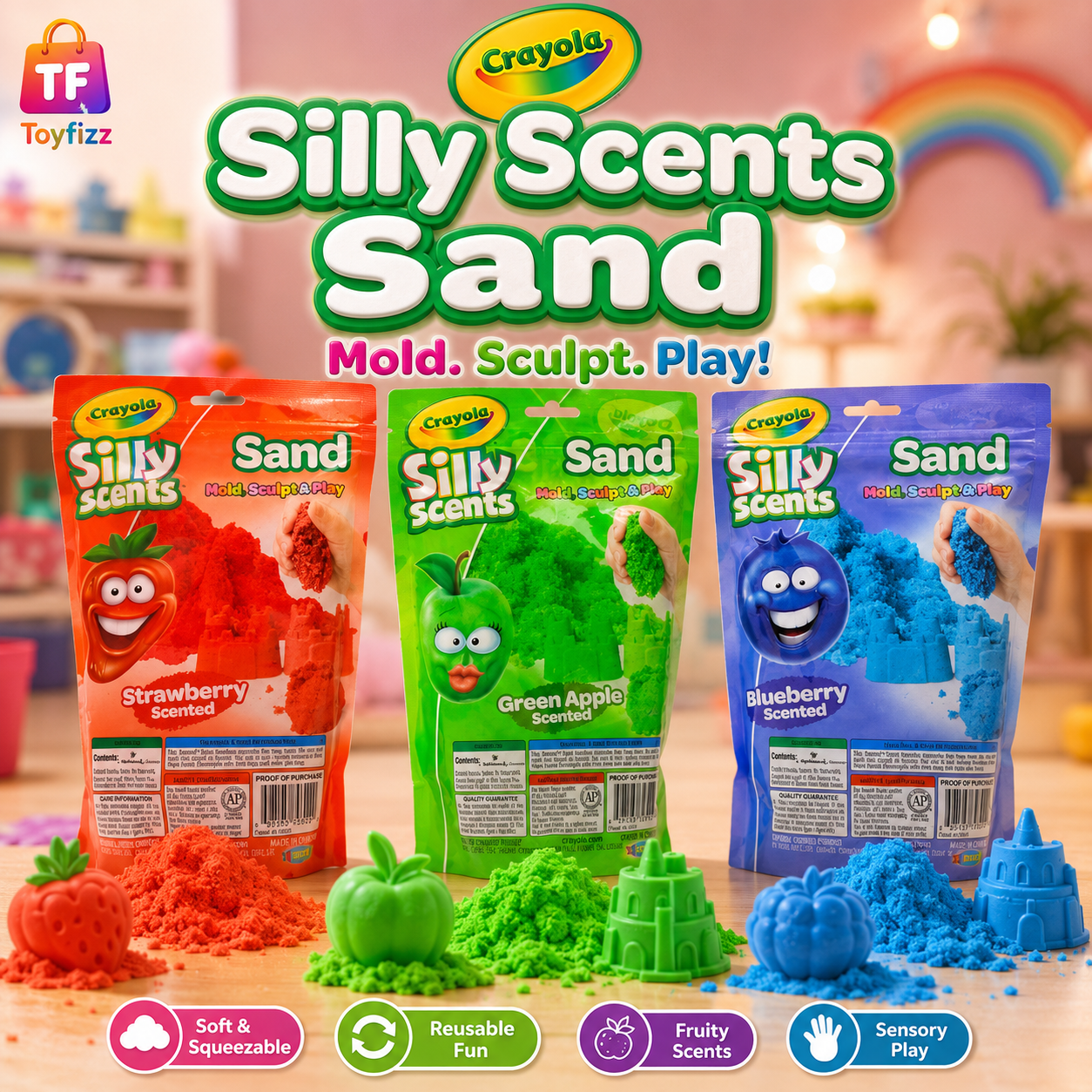 Crayola Silly Scents Scented Sand - 1 lb, Assorted Scent