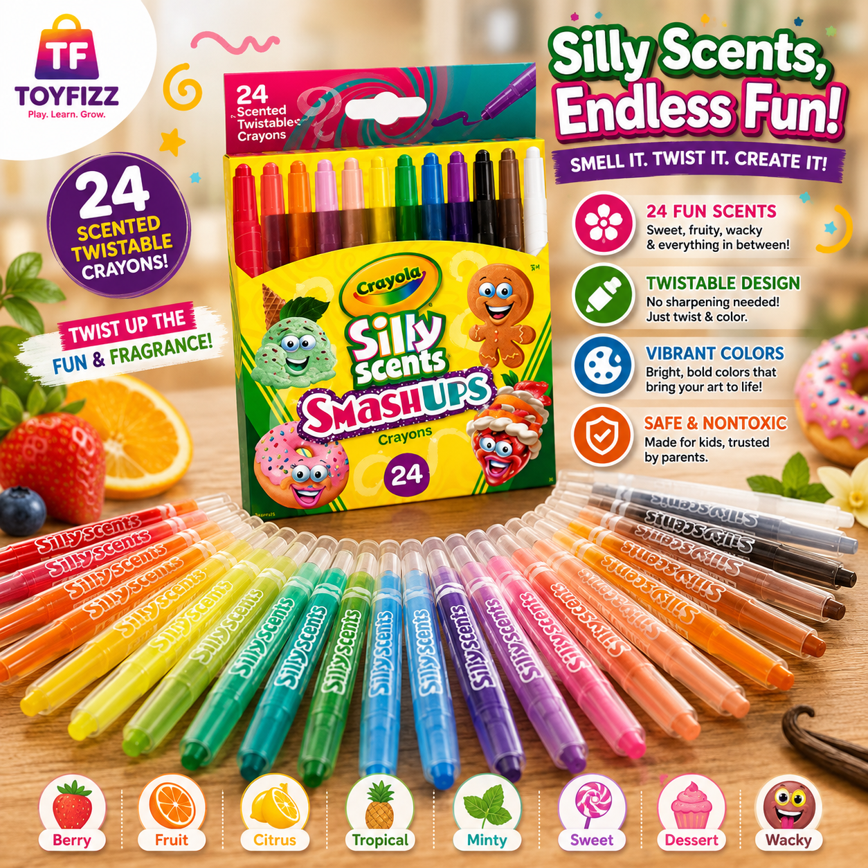Crayola Silly Scents Smash Ups Mini Twistables Crayons - 24 Count