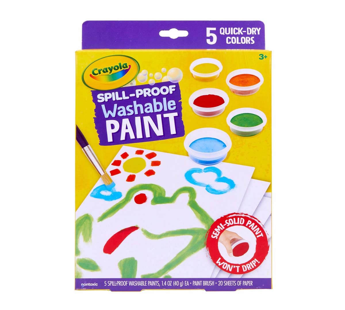 Crayola Spill-Proof Washable Paint Kit - 5 Colors