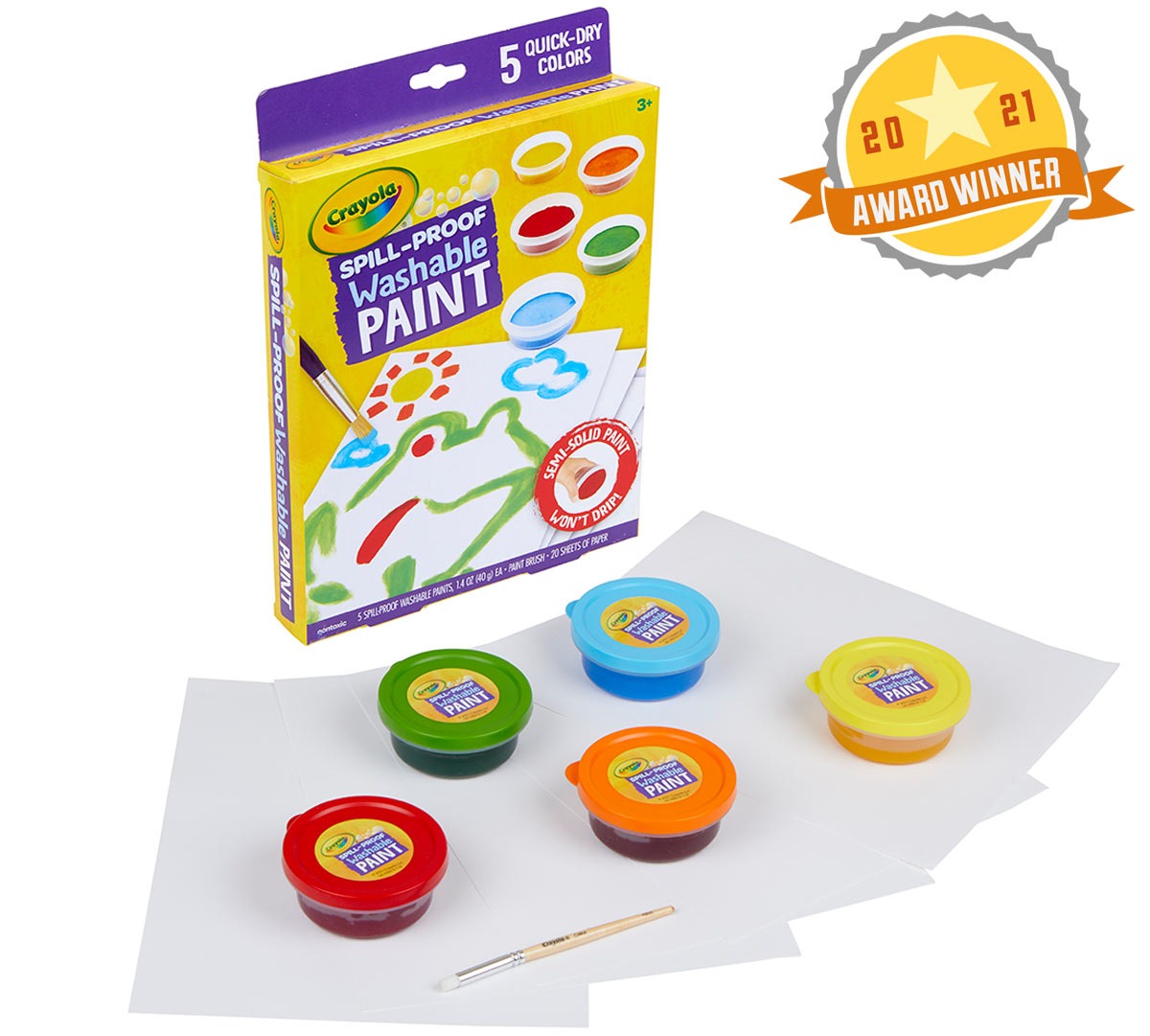 Crayola Spill-Proof Washable Paint Kit - 5 Colors