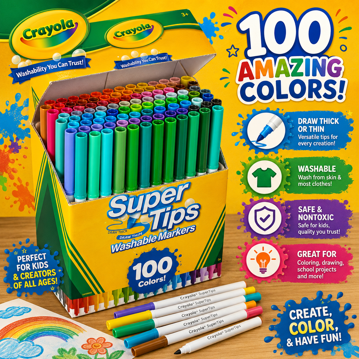 Crayola Super Tips Washable Markers - 100 Count
