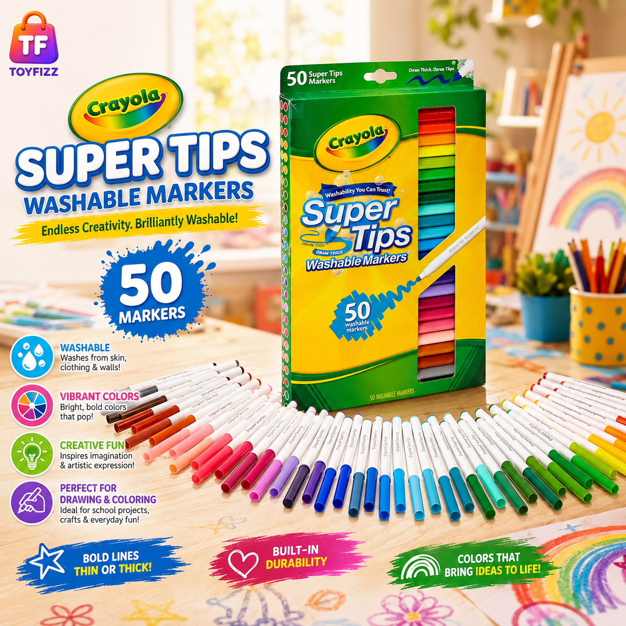 Crayola Super Tips Washable Markers - 50 Count