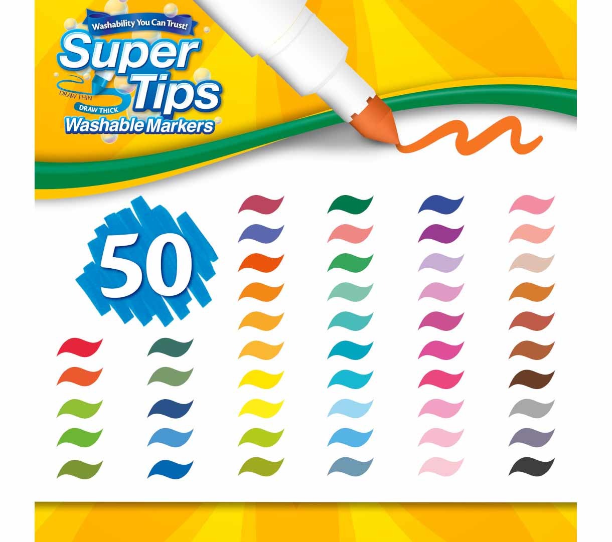 Crayola Super Tips Washable Markers - 50 Count