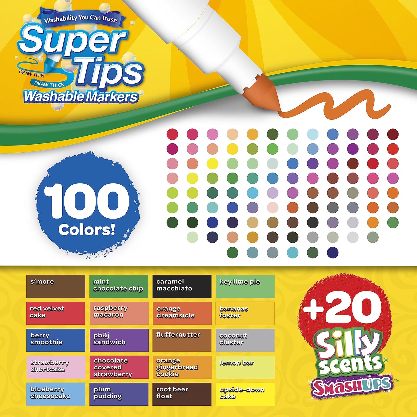 Crayola Super Tips Washable Markers with Silly Scents - 120 Count