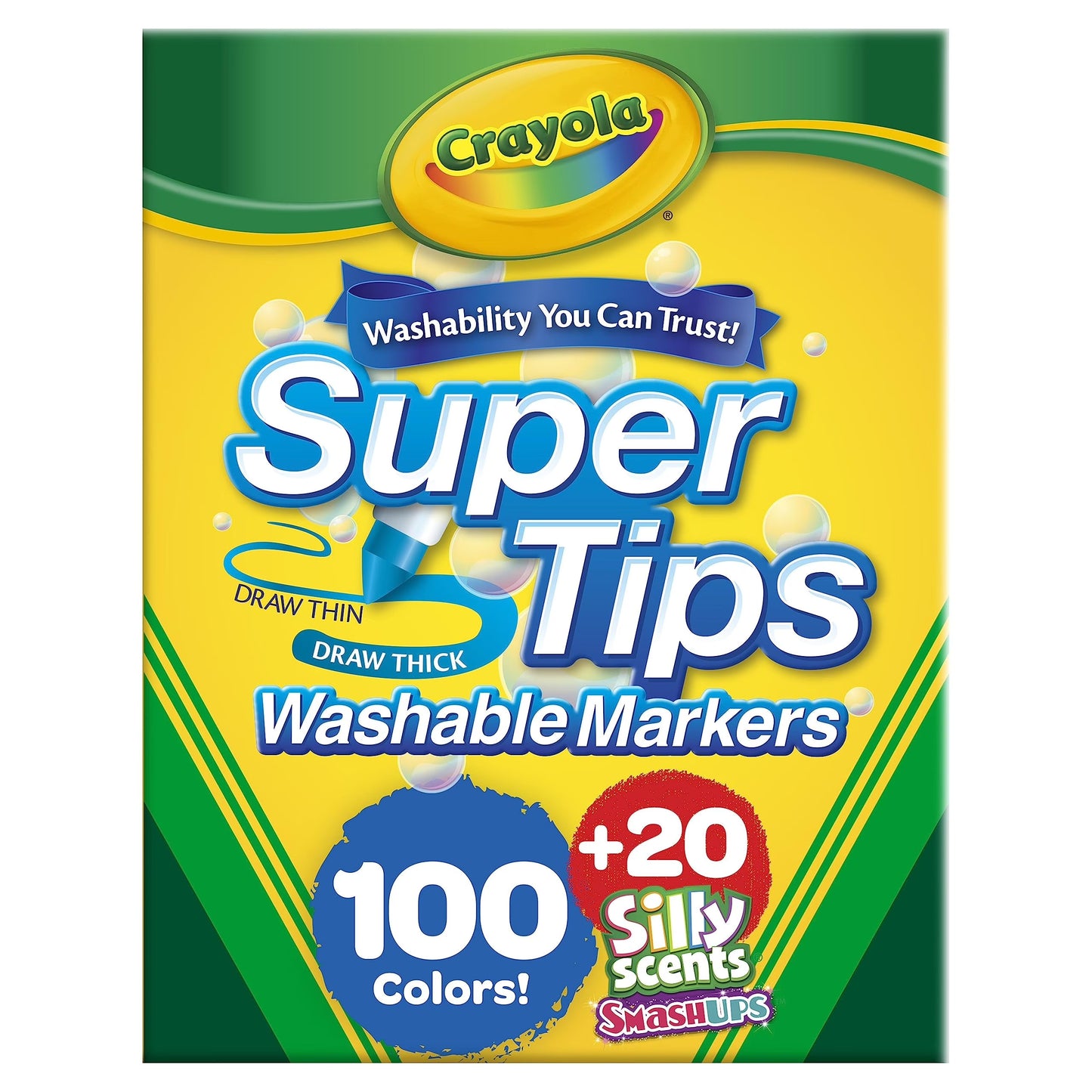 Crayola Super Tips Washable Markers with Silly Scents - 120 Count