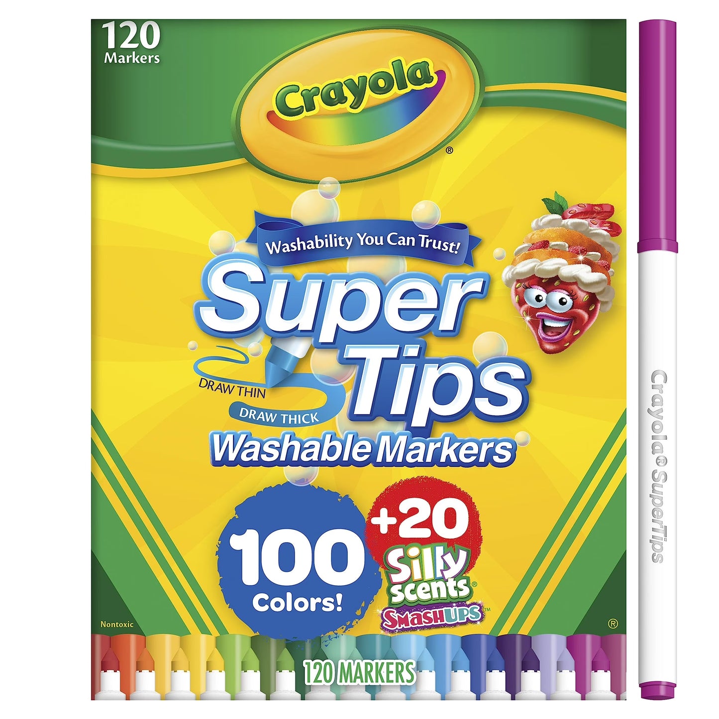 Crayola Super Tips Washable Markers with Silly Scents - 120 Count