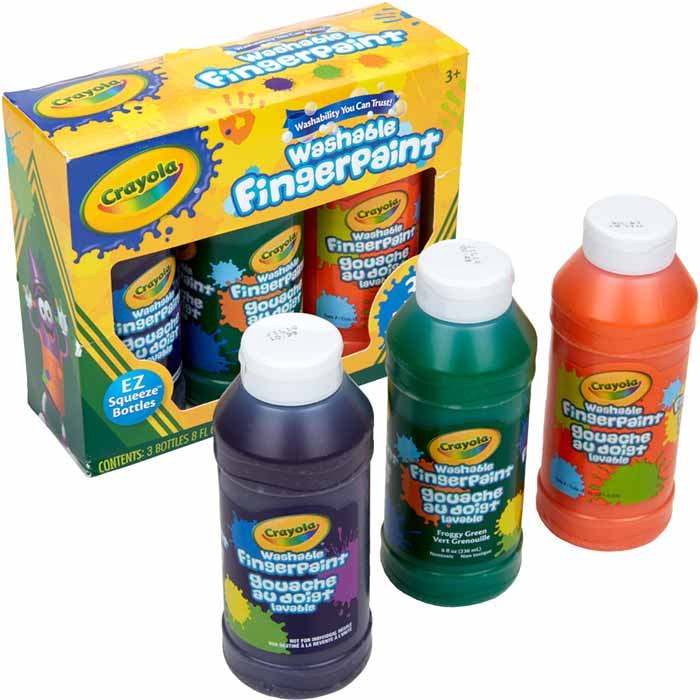 Crayola Washable Finger Paints - 3 Tubs, Secondary Colors