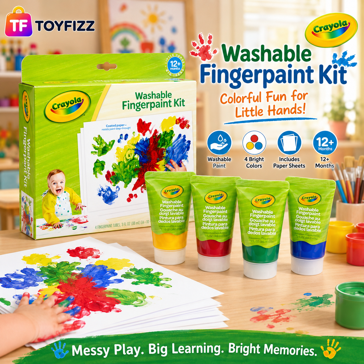 Crayola Washable Fingerprint Kit - Ages 12M+
