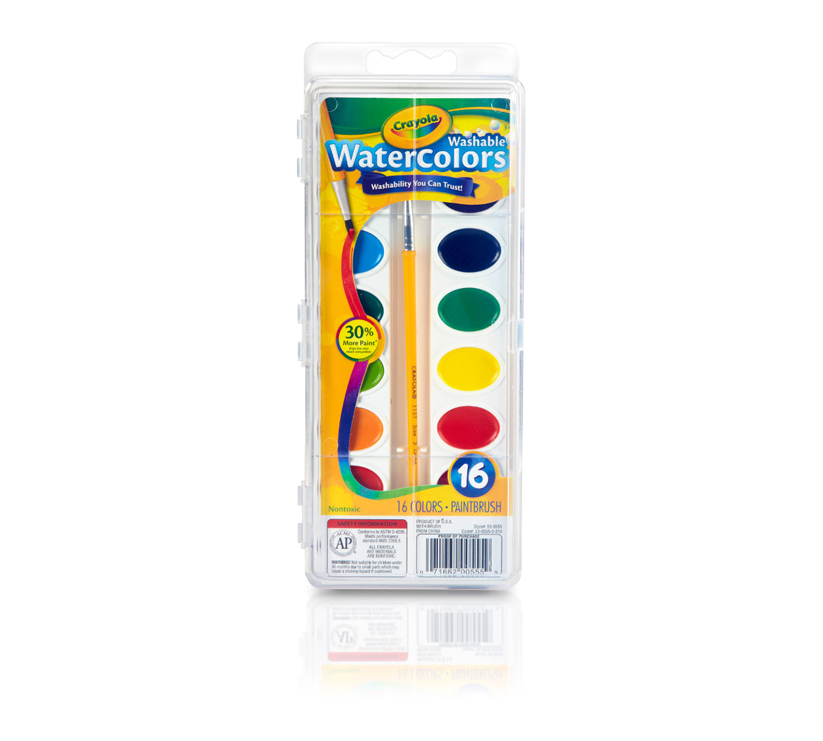 Crayola Washable Watercolors Paint Set - 16 Colors
