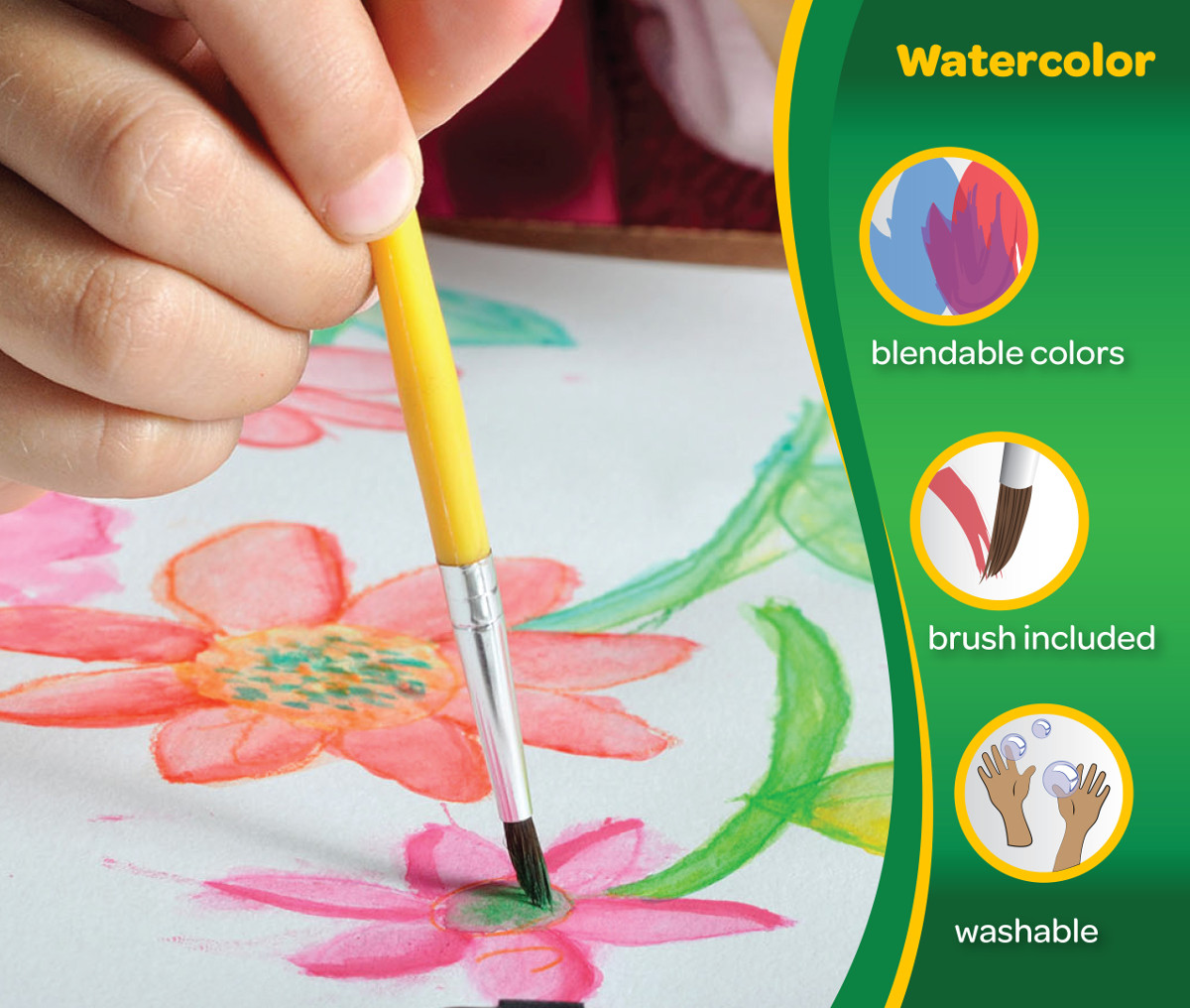Crayola Washable Watercolors Paint Set - 16 Colors
