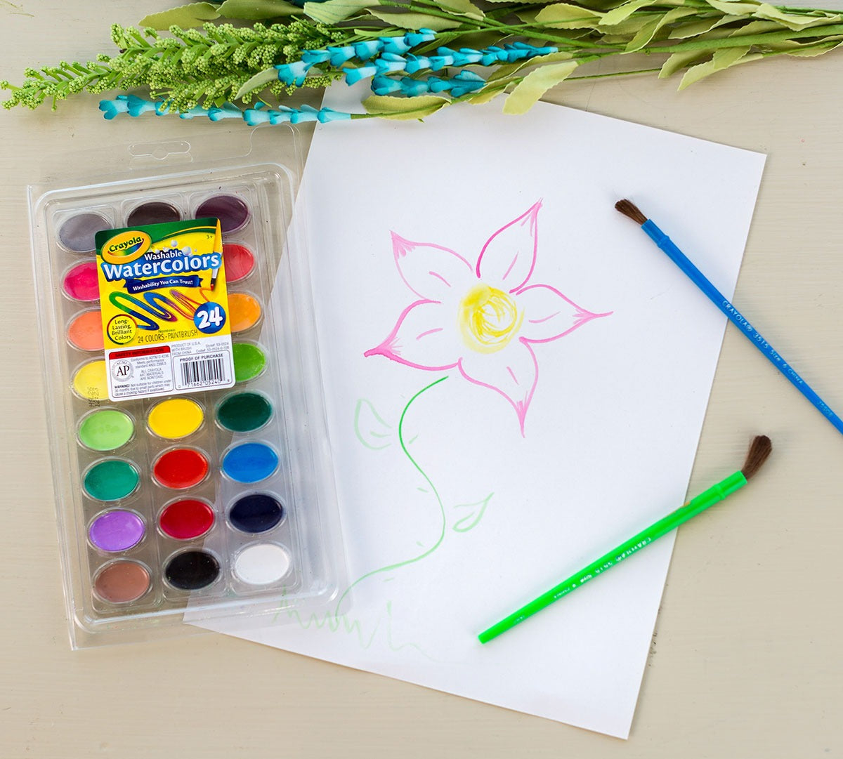 Crayola Washable Watercolors Paint Set - 24 Colors