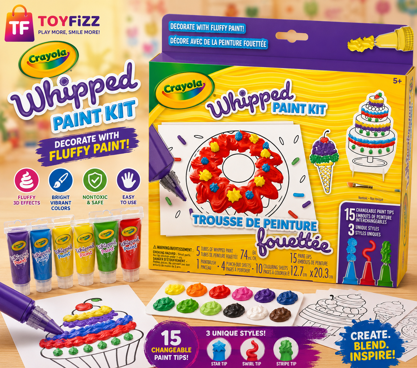 Crayola Whipped Paint Kit - 5 Colors