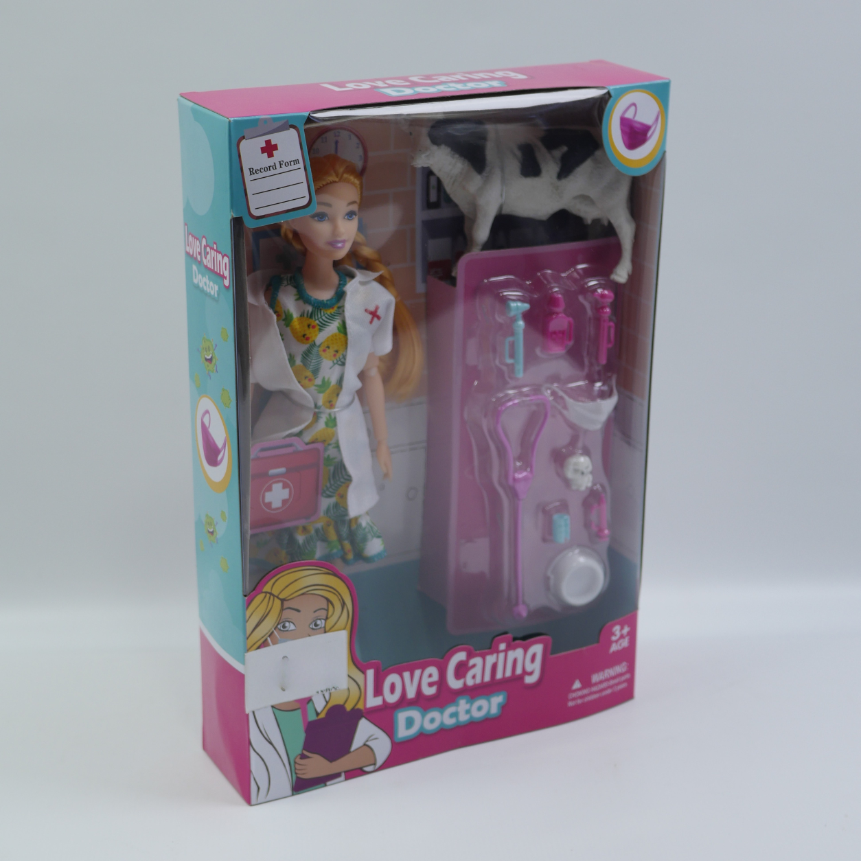 Doctor Fashion Doll with Cow Patient - 11 Inch - Age 3+