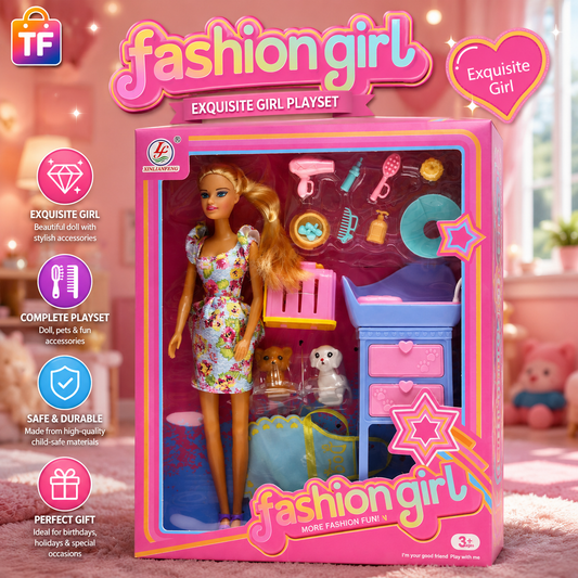 Fashion Doll with Puppy - 11.5 Inch - Age 3+