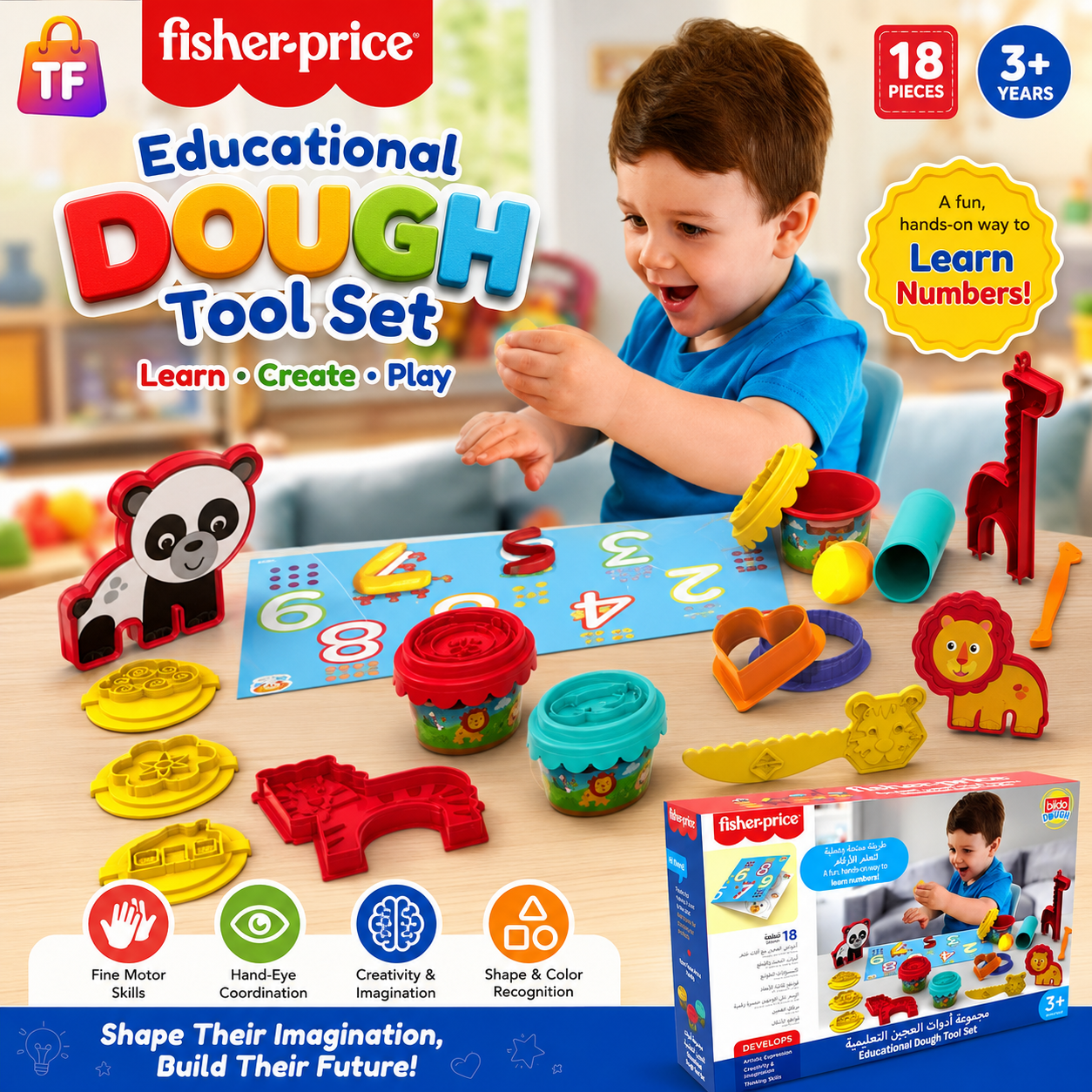 Fisher-Price Educational Modeling Dough Tool Set 18 Piece - Ages 3+