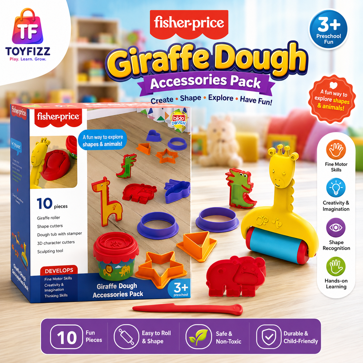 Fisher-Price Giraffe Modeling Dough Accessories Pack