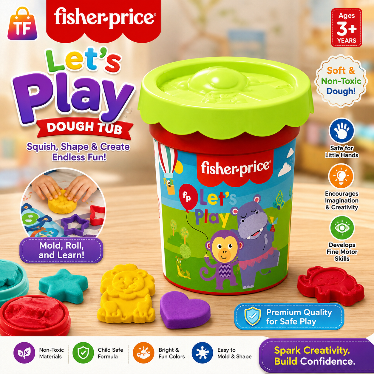 Fisher-Price Modeling Dough Single Tub - Green