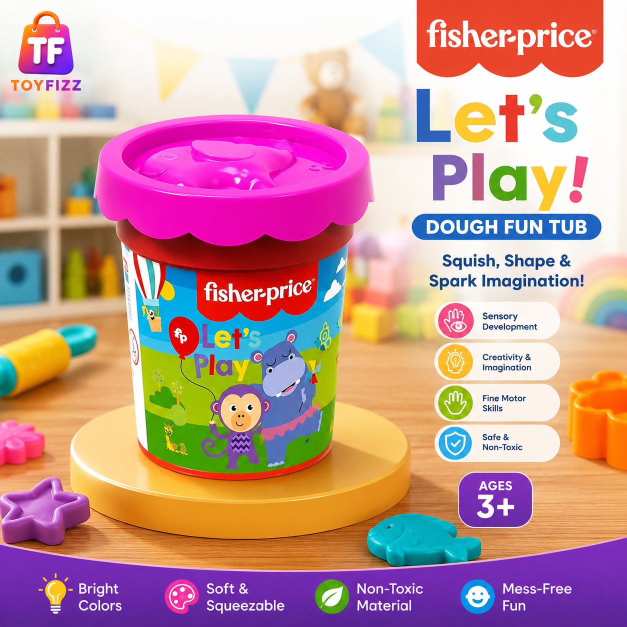 Fisher-Price Modeling Dough Single Tub - Pink