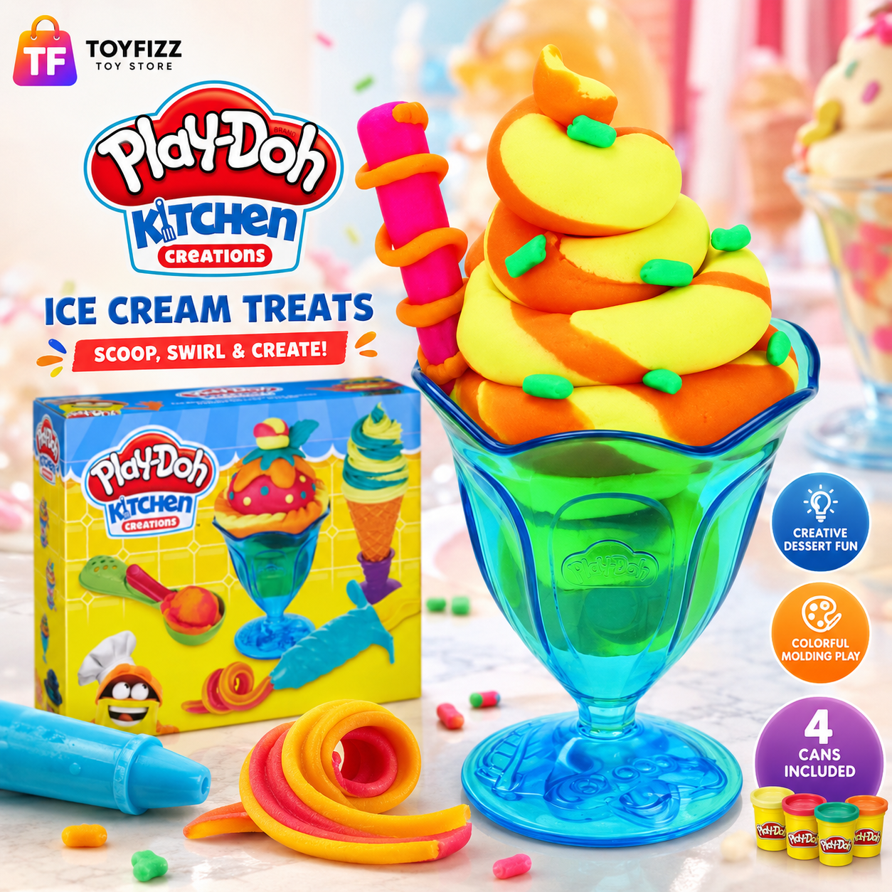 Hasbro Play-Doh Kitchen Creations Ice Cream Treats Set