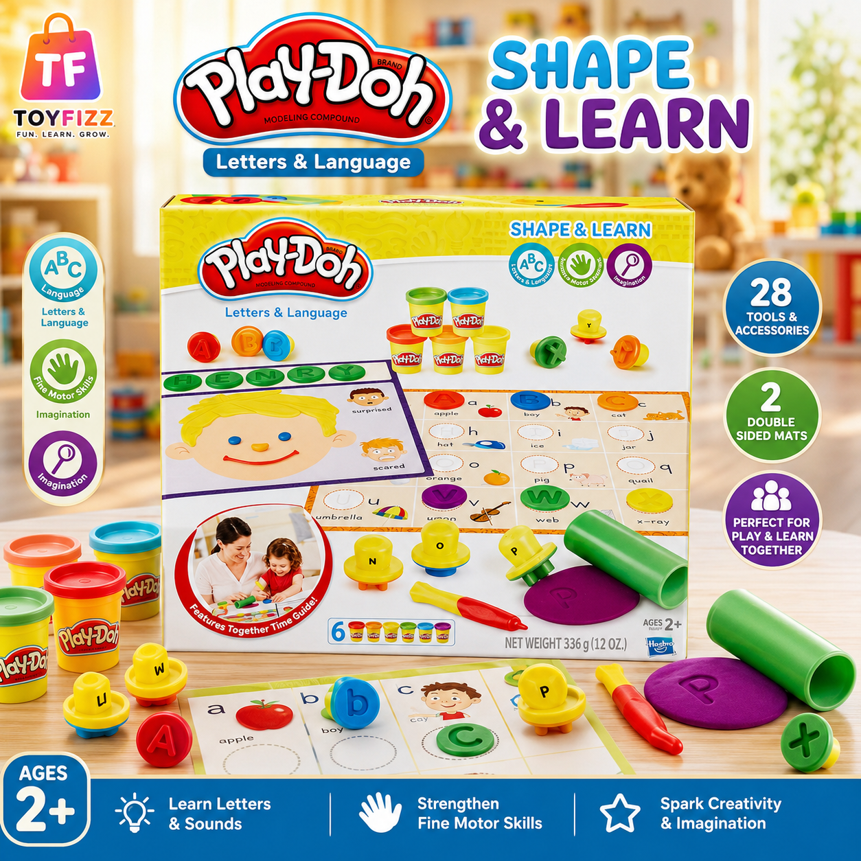 Hasbro Play-Doh Shape & Learn Letters and Language Set