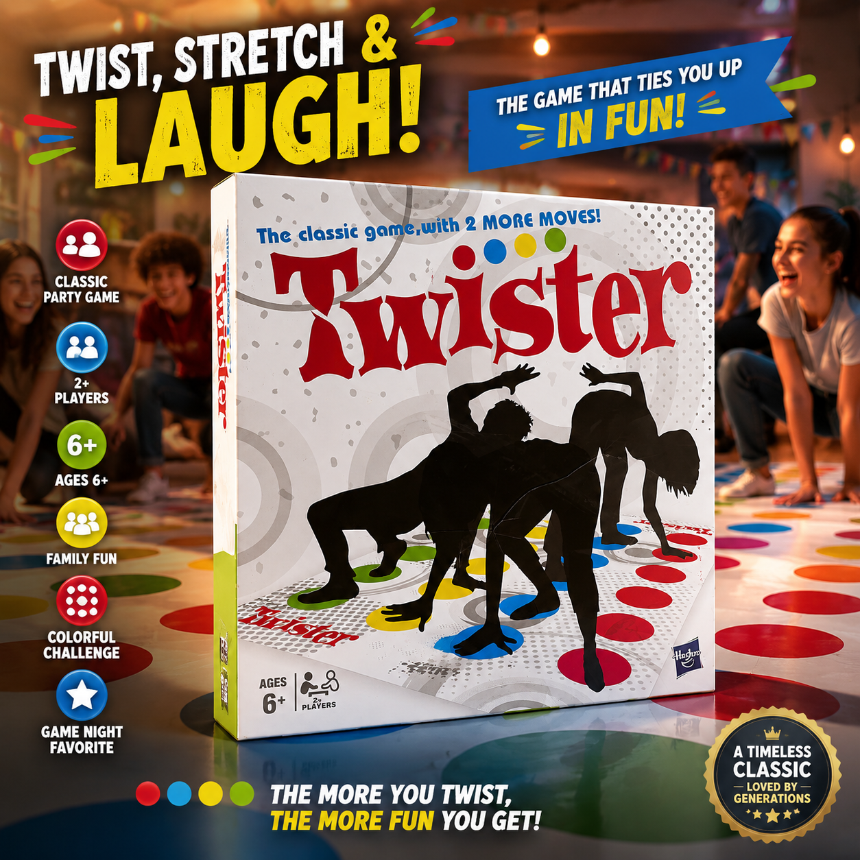 Hasbro Twister Classic Party Board Game